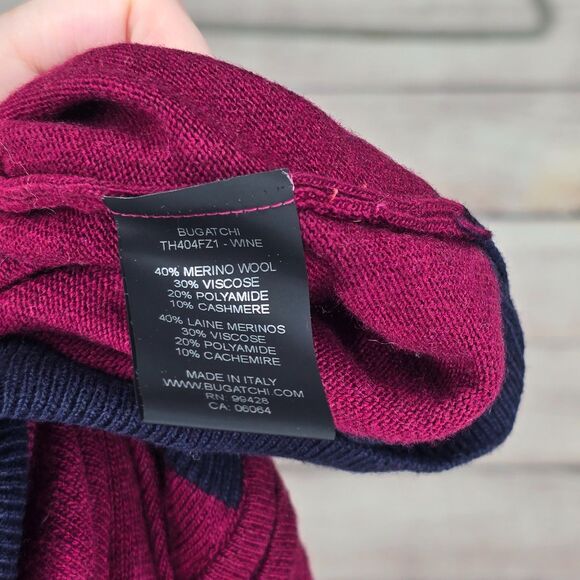 Bugatchi NWT Men's Solid Full Zip Mock Neck Sweater Elbow Patch XL Wool Cashmere - Picture 10 of 10